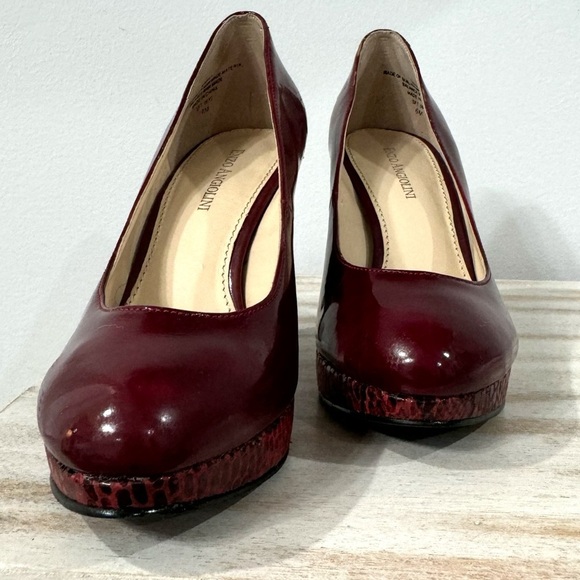 Enzo Angiolini High Heels Women’s Sz 6 Merlot Snake Skin Vegan Patent Leather - Picture 5 of 15